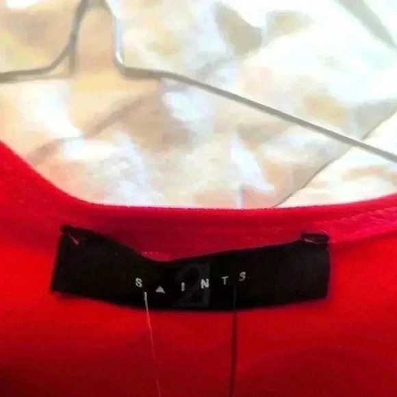 Saints 21 Red ♥️ V-Neck Jumpsuit with Pockets & Flare Leg, Size XS -bnwt - Picture 4 of 8